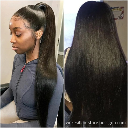 Swiss Lace Frontal Straight Wig Vendor Natural Color Raw Unprocessed Brazilian 100% Cuticle Aligned Human Hair Lace Front Wig